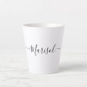 Trendy Modern Script Typografie Naam Latte Mok (Voorkant)