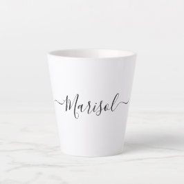 Trendy Modern Script Typografie Naam Latte Mok
