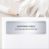Trendy Modern Silver Esthetische Sjabloon Elegant Etiket (Insitu)