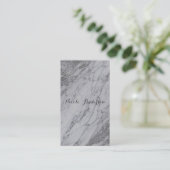 Trendy Modern Silver Glam Chic Marble Elegant Visitekaartje (Staand voorkant)