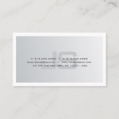 Trendy Modern Silver Look Stijlvol Monogram Plain Visitekaartje (Achterkant)