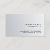 Trendy Modern Silver Minimalistic Luxury Company Visitekaartje (Achterkant)