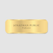 Trendy Modern Simple Design Stylish Gold Sjabloon Naamplaatje (Voorkant)