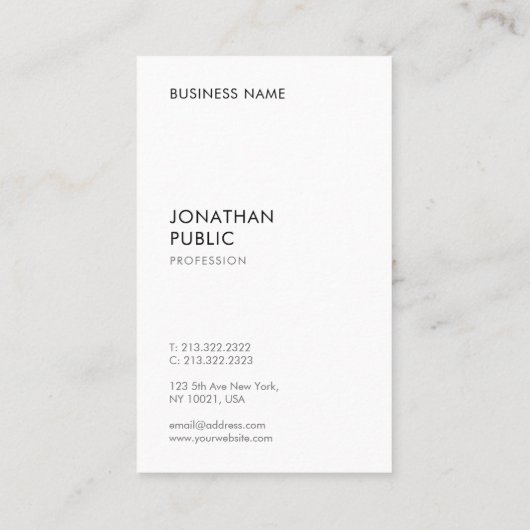 Trendy Modern Simple Elegant Professional Sjabloon Visitekaartje (Achterkant)