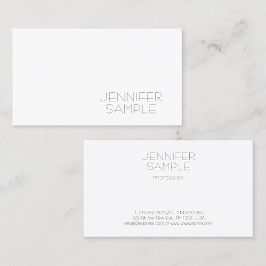 Trendy Modern Simple Elegant Sjabloon Professional Visitekaartje (Voorkant / Achterkant)