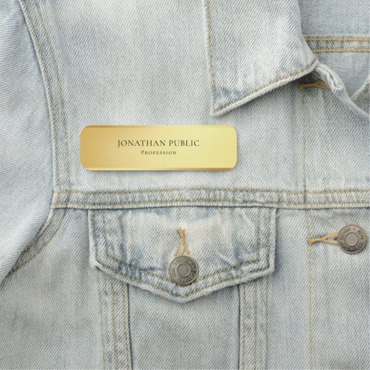 Trendy Modern Simple Glamour Gold Sjabloon Chic Naamplaatje (In situ)