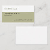Trendy Modern Simple Green Company Plain Visitekaartje (Voorkant / Achterkant)