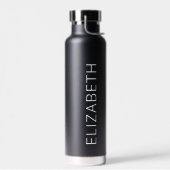 Trendy Modern Simple Personalized Name Black Grey Waterfles (Links)