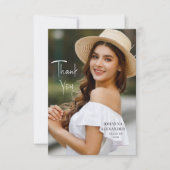Trendy Modern Simple Photo Afstuderen Bedankkaart (Voorkant)