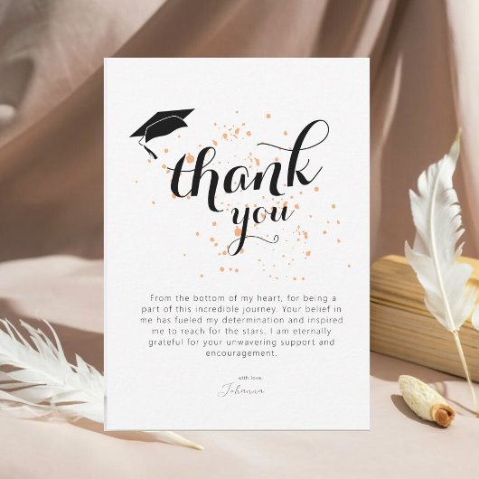 Trendy Modern Simple Photo Afstuderen Bedankkaart