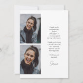 Trendy Modern Simple Script Three Photo Afstuderen Bedankkaart (Achterkant)