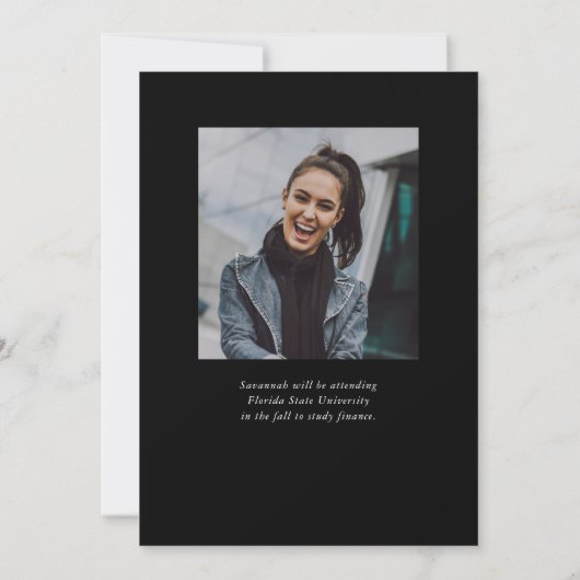 Trendy Modern Simple Script Two Photo Afstuderen Aankondiging (Achterkant)