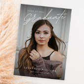 Trendy Modern Simple Script Two Photo Afstuderen Aankondiging