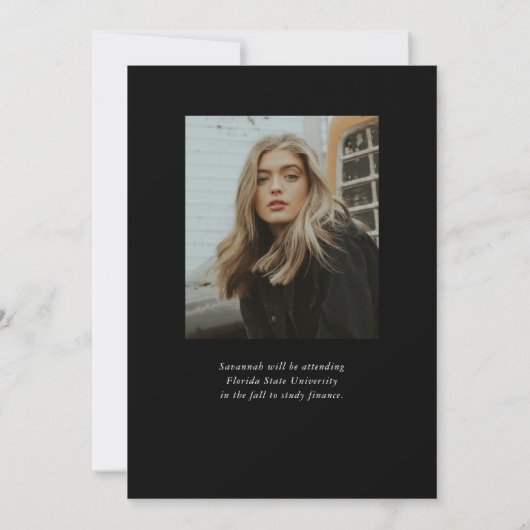 Trendy Modern Simple Script Two Photo Afstuderen Aankondiging (Achterkant)