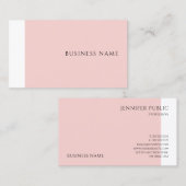Trendy Modern Simple Sjabloon Blush Pink Elegant Visitekaartje (Voorkant / Achterkant)