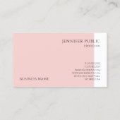 Trendy Modern Simple Sjabloon Blush Pink Elegant Visitekaartje (Achterkant)