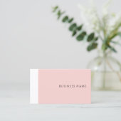 Trendy Modern Simple Sjabloon Blush Pink Elegant Visitekaartje (Staand voorkant)