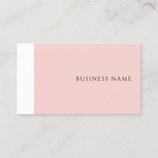 Trendy Modern Simple Sjabloon Blush Pink Elegant Visitekaartje (Voorkant)
