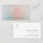 Trendy Modern Sjabloon Monogram Elegant Colors Visitekaartje (Voorkant / Achterkant)