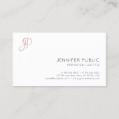 Trendy Modern Sjabloon Monogram Elegant Colors Visitekaartje (Achterkant)