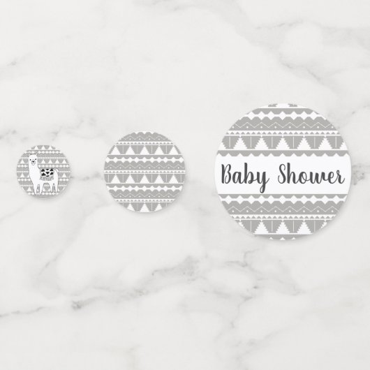 Trendy Modern Sketchy Aztec Llama Baby shower Confetti (Achterkanten)