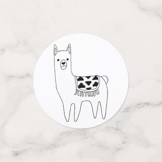 Trendy Modern Sketchy Aztec Llama Baby shower Confetti (Kleine voorkant)