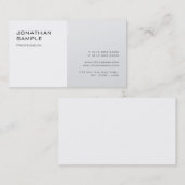 Trendy Modern Slank Design Silver White Plain Visitekaartje (Voorkant / Achterkant)