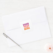 Trendy Modern Sleek Template Your Custom Text Vierkante Sticker (Envelop)