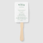Trendy Modern Smeragdgroen Gouden Trouwprogramma H Handwaaier (Voorkant)