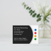 Trendy Modern Social Networking Business Cards Visitekaartje (Staand voorkant)