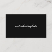 Trendy Modern Solid Black Script Monogram Visitekaartje (Voorkant)