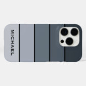 Trendy Modern Space Grey Stripes Case-Mate iPhone Case (Achterkant (horizontaal))