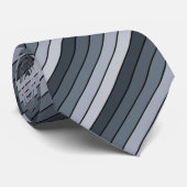Trendy Modern Space Grey Stripes Stropdas (Opgerold)