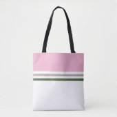 Trendy modern stijlvol eenvoudig Retro Stripes ges Tote Bag (Voorkant)