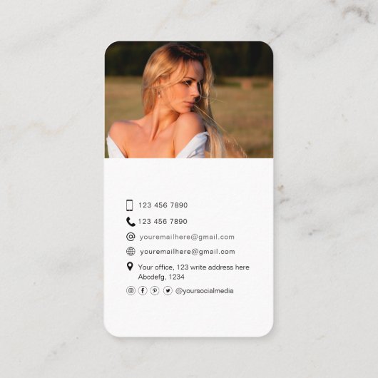 Trendy Modern Stijlvolle QR-codefoto Visitekaartje (Achterkant)