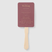 Trendy Modern Stof Roze Roze Huwelijksprogramma Handwaaier (Voorkant)