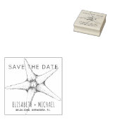 Trendy modern strand tropische bruiloft sparen de  rubberstempel (Gestempeld)
