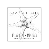 Trendy modern strand tropische bruiloft sparen de  rubberstempel (Afrduk)