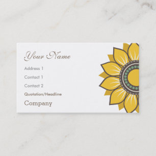 Trendy Modern Sunflower Floral Design Visitekaartje