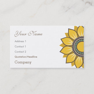 Trendy Modern Sunflower Floral Design Visitekaartje