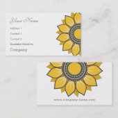 Trendy Modern Sunflower Floral Design Visitekaartje (Voorkant / Achterkant)