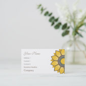 Trendy Modern Sunflower Floral Design Visitekaartje (Staand voorkant)