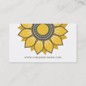 Trendy Modern Sunflower Floral Design Visitekaartje (Achterkant)