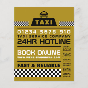 Trendy & Modern, Taxi Cab Firma met Prijslijst Flyer