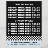 Trendy & Modern, Taxi Onderneming met Prijslijst Flyer (Achterkant)