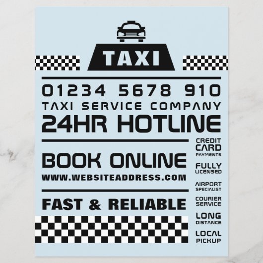 Trendy & Modern, Taxi Onderneming met Prijslijst Flyer (Voorkant)