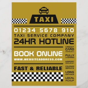 Trendy & Modern, Taxi Onderneming met Prijslijst Flyer