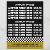 Trendy & Modern, Taxibedrijf met Prijslijst Flyer (Achterkant)