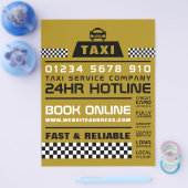 Trendy & Modern, Taxibedrijf met Prijslijst Flyer (Enkel)