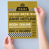 Trendy & Modern, Taxibedrijf met Prijslijst Flyer (Hand)
